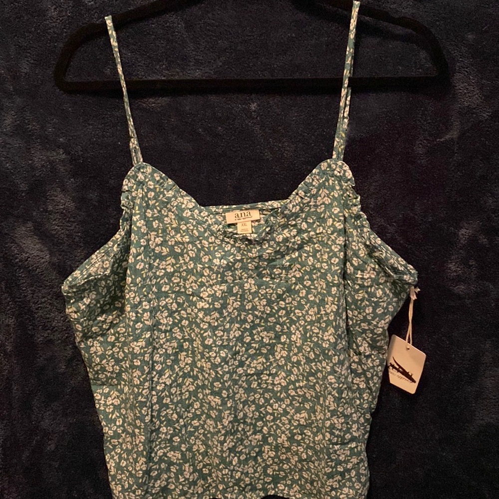 NWT A.n.a green floral top xxl